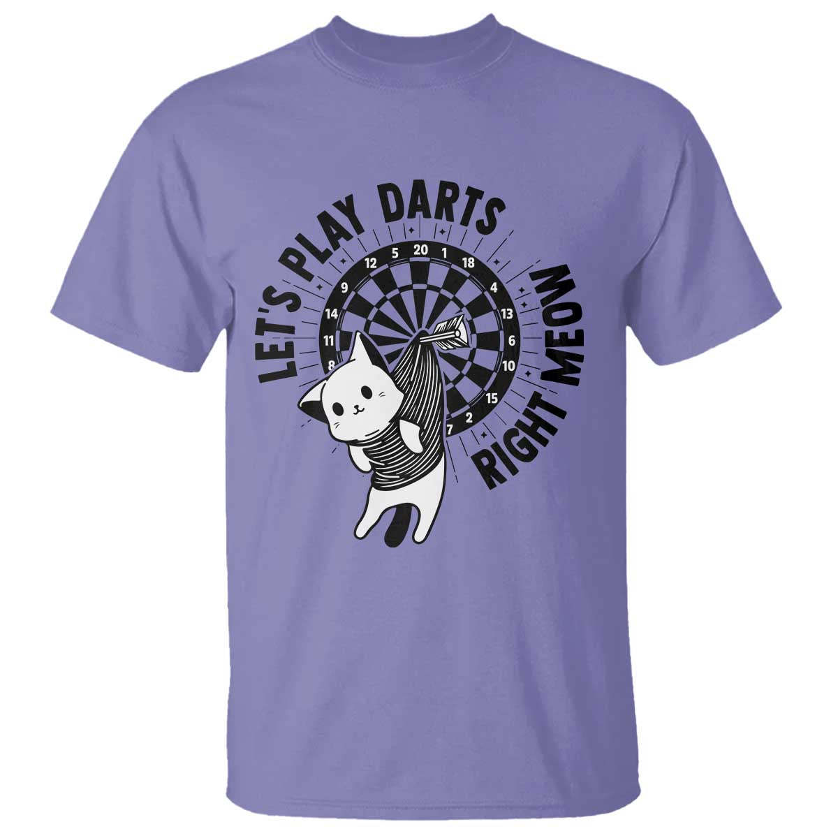 Lets Play Darts Right Meow T Shirt Cute Cat Dart Player Pub Game Gift - Wonder Print Shop