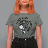 Lets Play Darts Right Meow T Shirt For Women Cute Cat Dart Player Pub Game Gift - Wonder Print Shop
