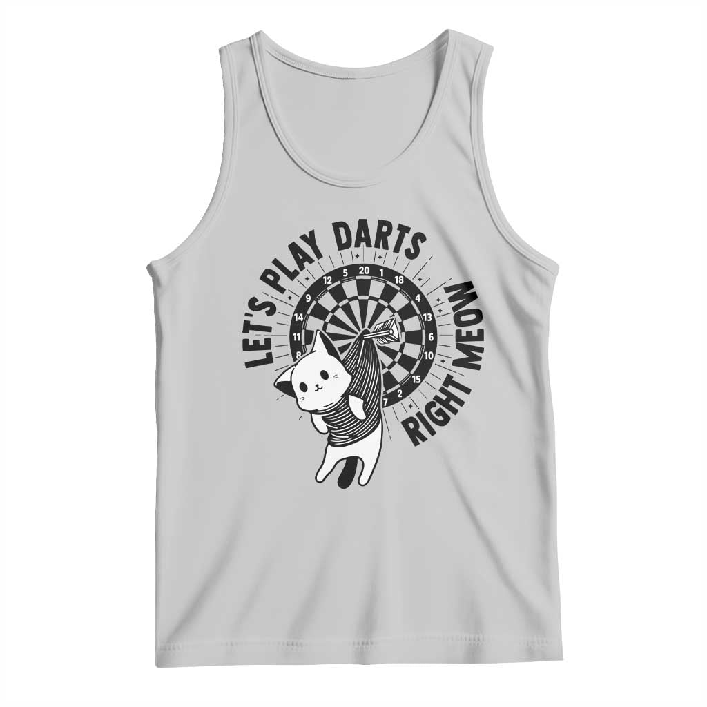 Lets Play Darts Right Meow Tank Top Cute Cat Dart Player Pub Game Gift - Wonder Print Shop
