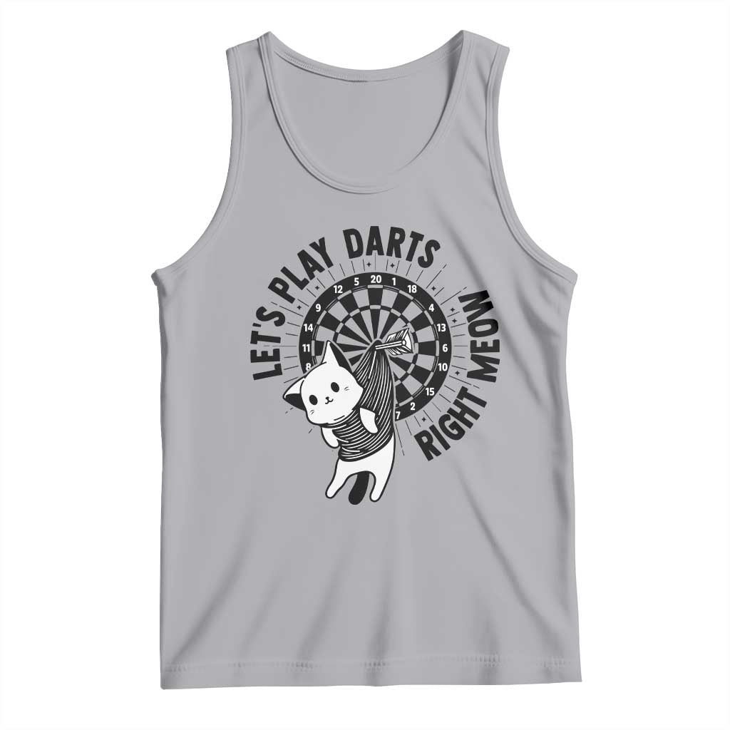 Lets Play Darts Right Meow Tank Top Cute Cat Dart Player Pub Game Gift - Wonder Print Shop