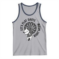 Lets Play Darts Right Meow Tank Top Cute Cat Dart Player Pub Game Gift - Wonder Print Shop