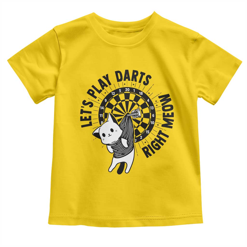 Lets Play Darts Right Meow Toddler T Shirt Cute Cat Dart Player Pub Game Gift - Wonder Print Shop