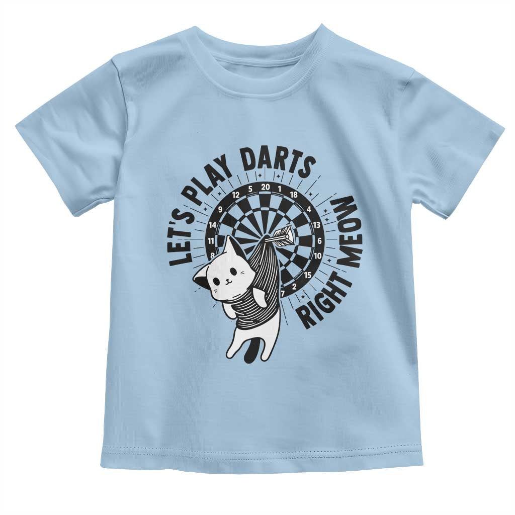 Lets Play Darts Right Meow Toddler T Shirt Cute Cat Dart Player Pub Game Gift - Wonder Print Shop