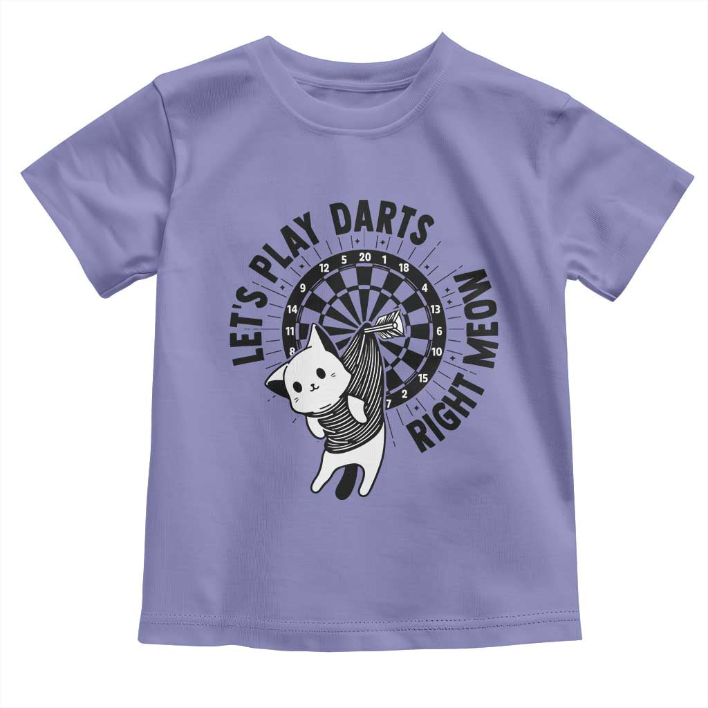 Lets Play Darts Right Meow Toddler T Shirt Cute Cat Dart Player Pub Game Gift - Wonder Print Shop