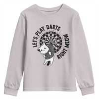 Lets Play Darts Right Meow Youth Sweatshirt Cute Cat Dart Player Pub Game Gift - Wonder Print Shop