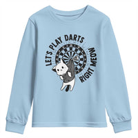 Lets Play Darts Right Meow Youth Sweatshirt Cute Cat Dart Player Pub Game Gift - Wonder Print Shop