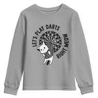 Lets Play Darts Right Meow Youth Sweatshirt Cute Cat Dart Player Pub Game Gift - Wonder Print Shop