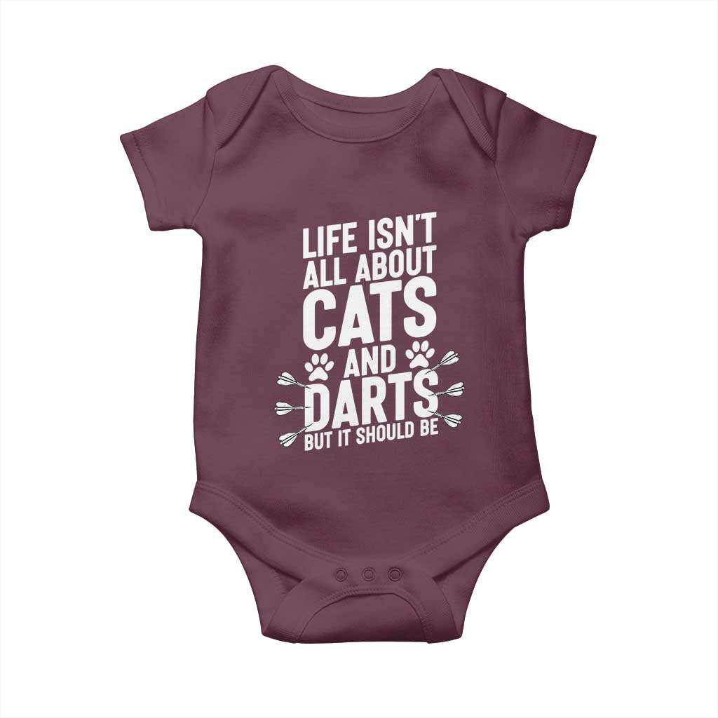 Life Is Not All Cats And Darts But It Should Be Baby Onesie Cat Lover Dartist Gift - Wonder Print Shop