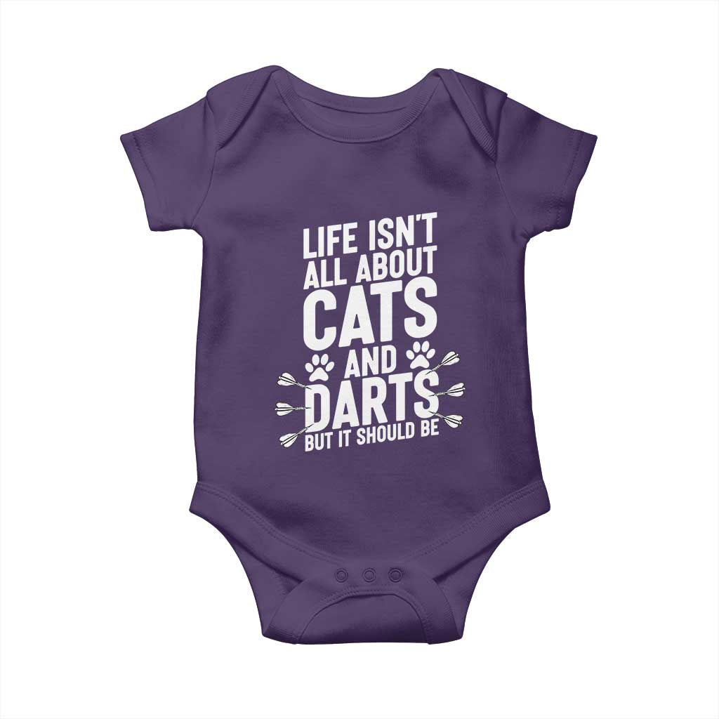 Life Is Not All Cats And Darts But It Should Be Baby Onesie Cat Lover Dartist Gift - Wonder Print Shop