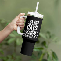 Life Is Not All Cats And Darts But It Should Be Tumbler With Handle Cat Lover Dartist Gift - Wonder Print Shop