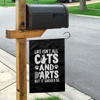 Life Is Not All Cats And Darts But It Should Be Garden Flag Funny Dartist Gift - Wonder Print Shop