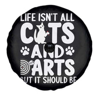 Life Is Not All Cats And Darts But It Should Be Spare Tire Cover Funny Dartist Gift - Wonder Print Shop