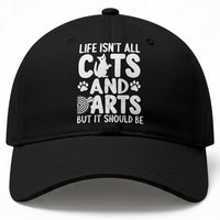 Life Is Not All Cats And Darts But It Should Be Baseball Cap Funny Dartist Gift