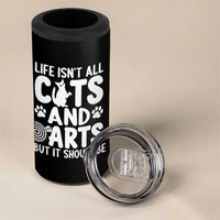 Life Is Not All Cats And Darts But It Should Be 4 in 1 Can Cooler Tumbler Funny Dartist Gift - Wonder Print Shop