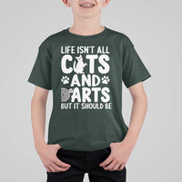 Life Is Not All Cats And Darts But It Should Be T Shirt For Kid Funny Dartist Gift - Wonder Print Shop