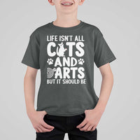 Life Is Not All Cats And Darts But It Should Be T Shirt For Kid Funny Dartist Gift - Wonder Print Shop