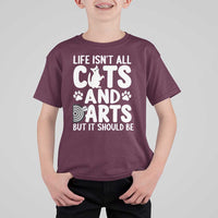 Life Is Not All Cats And Darts But It Should Be T Shirt For Kid Funny Dartist Gift - Wonder Print Shop