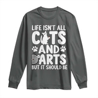 Life Is Not All Cats And Darts But It Should Be Long Sleeve Shirt Funny Dartist Gift - Wonder Print Shop