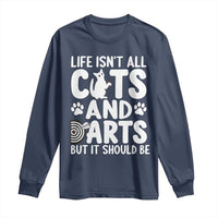 Life Is Not All Cats And Darts But It Should Be Long Sleeve Shirt Funny Dartist Gift - Wonder Print Shop
