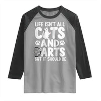 Life Is Not All Cats And Darts But It Should Be Raglan Shirt Funny Dartist Gift - Wonder Print Shop