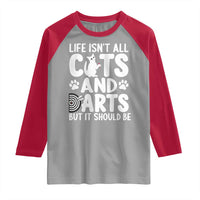 Life Is Not All Cats And Darts But It Should Be Raglan Shirt Funny Dartist Gift - Wonder Print Shop