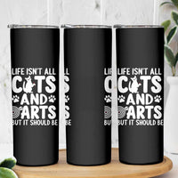 Life Is Not All Cats And Darts But It Should Be Skinny Tumbler Funny Dartist Gift - Wonder Print Shop