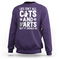 Life Is Not All Cats And Darts But It Should Be Sweatshirt Funny Dartist Gift - Wonder Print Shop