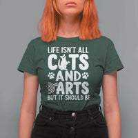 Life Is Not All Cats And Darts But It Should Be T Shirt For Women Funny Dartist Gift - Wonder Print Shop