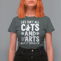 Life Is Not All Cats And Darts But It Should Be T Shirt For Women Funny Dartist Gift - Wonder Print Shop