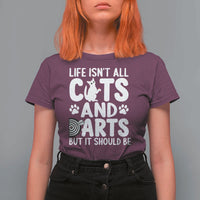 Life Is Not All Cats And Darts But It Should Be T Shirt For Women Funny Dartist Gift - Wonder Print Shop