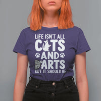 Life Is Not All Cats And Darts But It Should Be T Shirt For Women Funny Dartist Gift - Wonder Print Shop