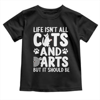Life Is Not All Cats And Darts But It Should Be Toddler T Shirt Funny Dartist Gift - Wonder Print Shop