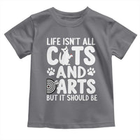 Life Is Not All Cats And Darts But It Should Be Toddler T Shirt Funny Dartist Gift - Wonder Print Shop