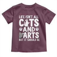 Life Is Not All Cats And Darts But It Should Be Toddler T Shirt Funny Dartist Gift - Wonder Print Shop