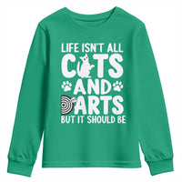Life Is Not All Cats And Darts But It Should Be Youth Sweatshirt Funny Dartist Gift - Wonder Print Shop