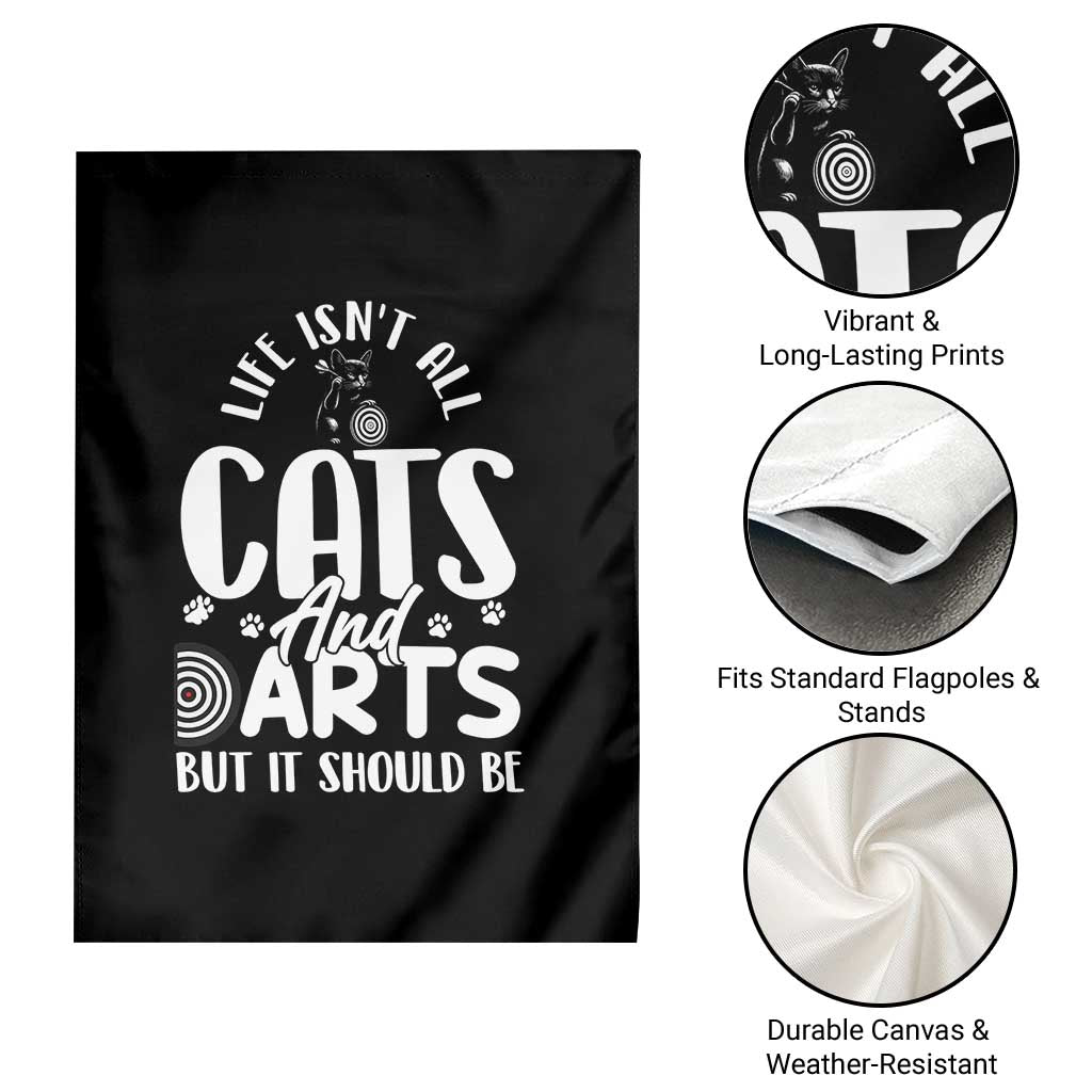 Kitty Lover Dartist Gift Garden Flag Life Should Be Cats And Darts - Wonder Print Shop