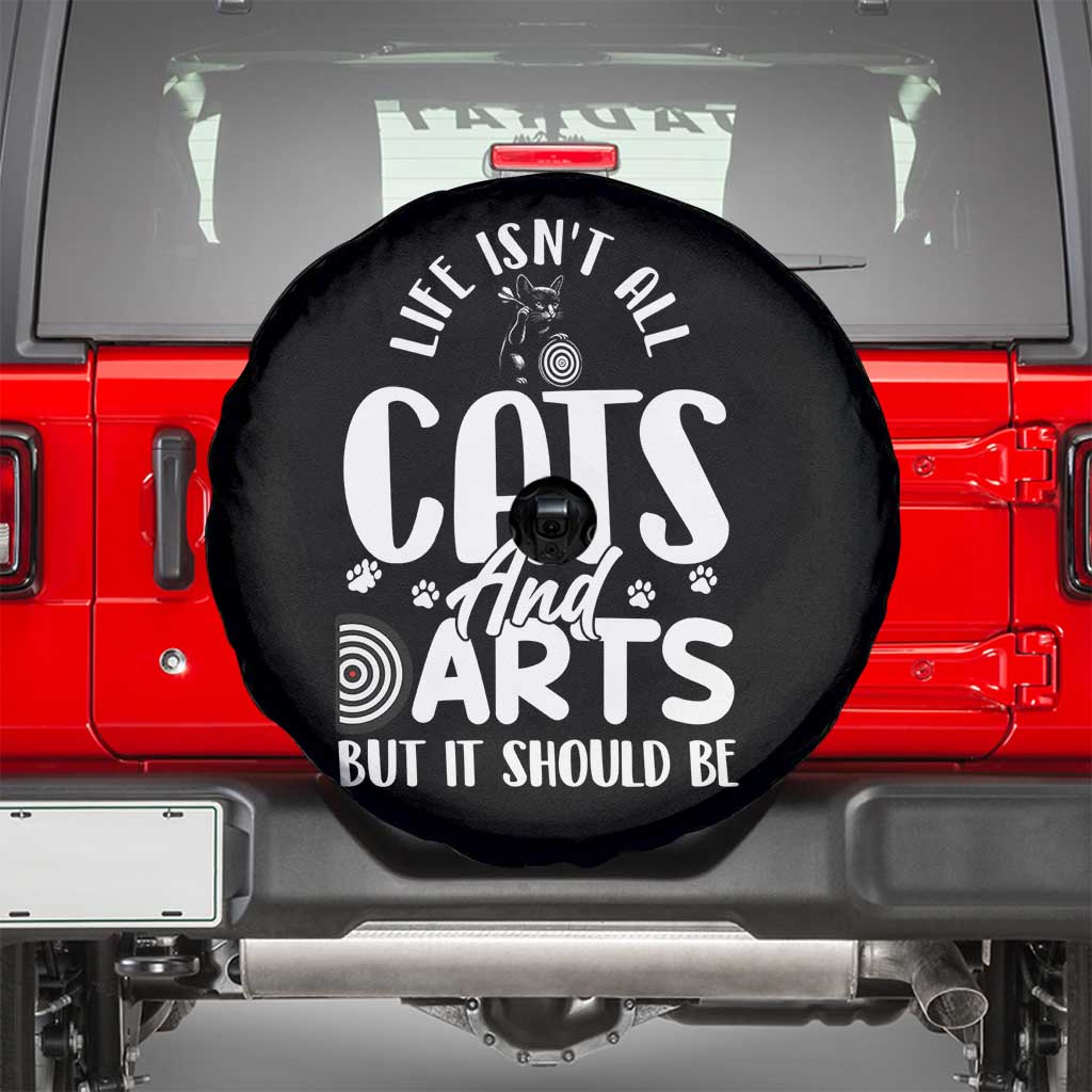 Kitty Lover Dartist Gift Spare Tire Cover Life Should Be Cats And Darts - Wonder Print Shop