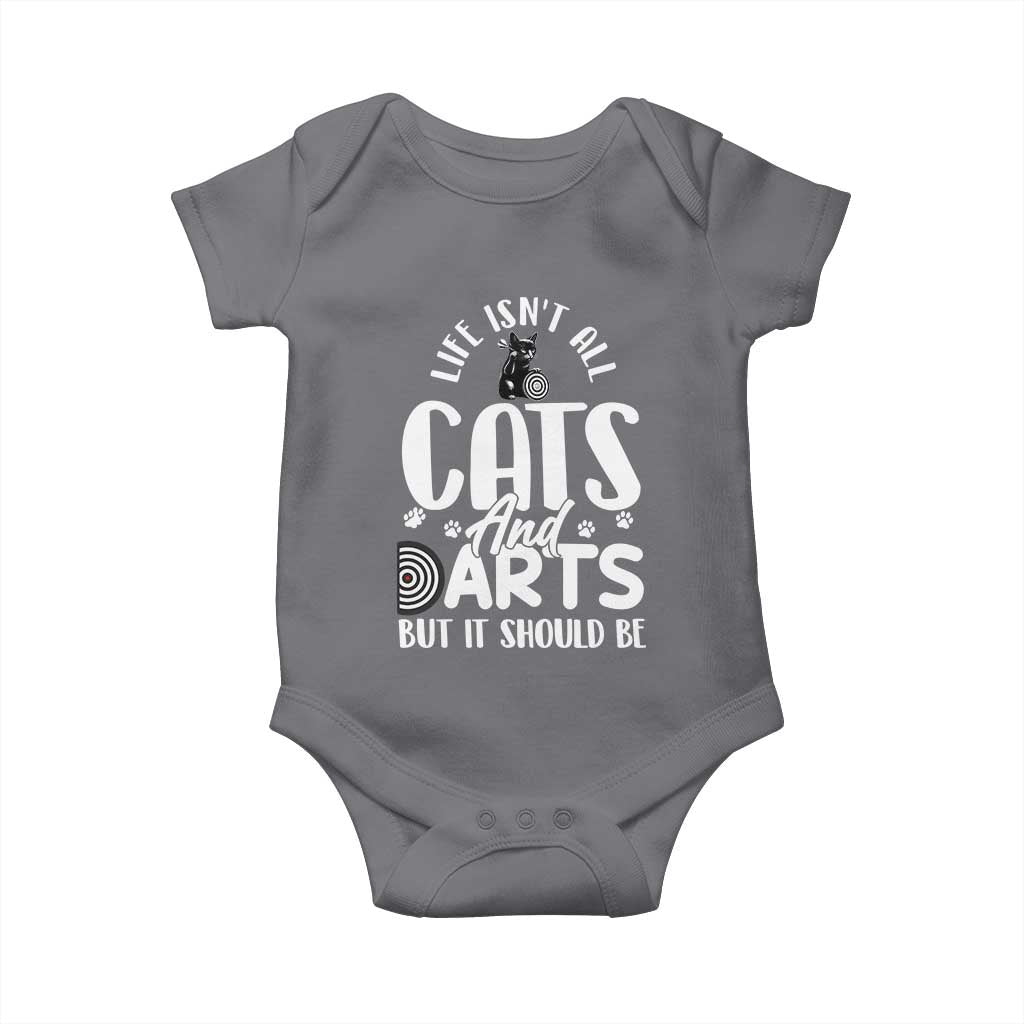 Kitty Lover Dartist Gift Baby Onesie Life Should Be Cats And Darts - Wonder Print Shop