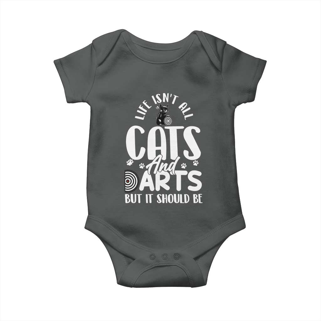 Kitty Lover Dartist Gift Baby Onesie Life Should Be Cats And Darts - Wonder Print Shop