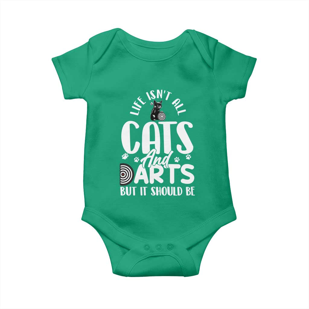 Kitty Lover Dartist Gift Baby Onesie Life Should Be Cats And Darts - Wonder Print Shop