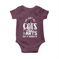 Kitty Lover Dartist Gift Baby Onesie Life Should Be Cats And Darts - Wonder Print Shop