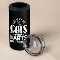 Kitty Lover Dartist Gift 4 in 1 Can Cooler Tumbler Life Should Be Cats And Darts - Wonder Print Shop