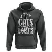 Kitty Lover Dartist Gift Hoodie Life Should Be Cats And Darts - Wonder Print Shop