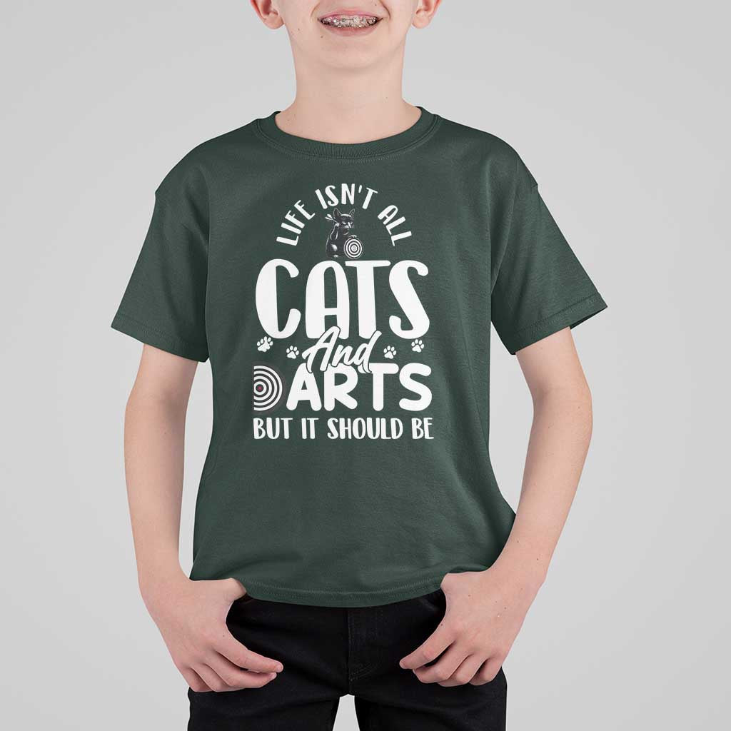 Kitty Lover Dartist Gift T Shirt For Kid Life Should Be Cats And Darts - Wonder Print Shop