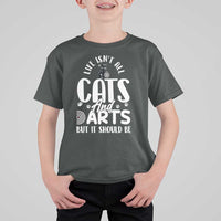 Kitty Lover Dartist Gift T Shirt For Kid Life Should Be Cats And Darts - Wonder Print Shop