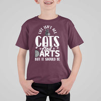 Kitty Lover Dartist Gift T Shirt For Kid Life Should Be Cats And Darts - Wonder Print Shop