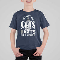 Kitty Lover Dartist Gift T Shirt For Kid Life Should Be Cats And Darts - Wonder Print Shop