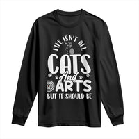 Kitty Lover Dartist Gift Long Sleeve Shirt Life Should Be Cats And Darts - Wonder Print Shop