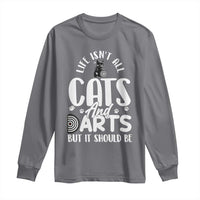 Kitty Lover Dartist Gift Long Sleeve Shirt Life Should Be Cats And Darts - Wonder Print Shop
