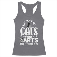 Kitty Lover Dartist Gift Racerback Tank Top Life Should Be Cats And Darts - Wonder Print Shop